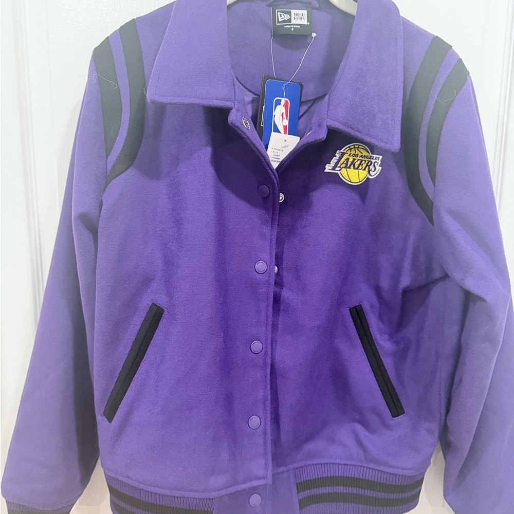 New Era Los Angeles Lakers Purple Jacket with Embroidered Logo